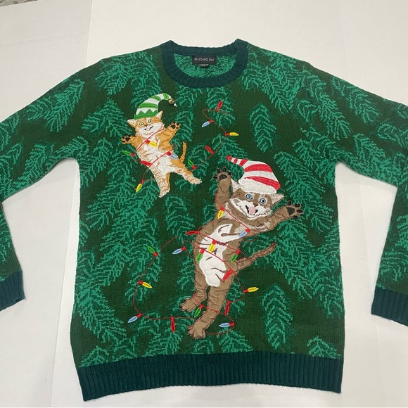 Blizzard Bay Crazy Cats Ugly Christmas Sweater Sz M Unisex Holiday. Pre-owned - Picture 1 of 13